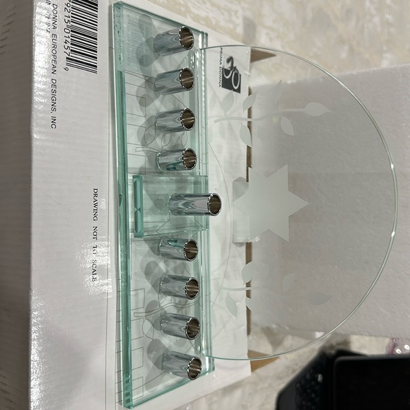 PRIMA DONNA GLASS MENORAH NWT - Picture 1 of 2